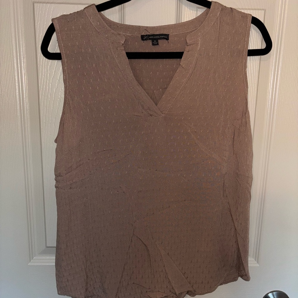 Adrianna Papell Sleeveless Brown Blouse
